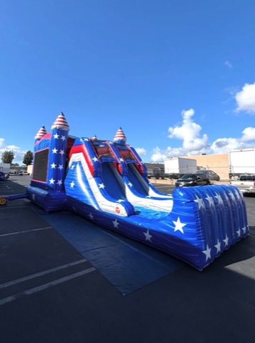 Patriotic Blue Bounce House Combo rental